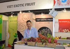 Mr Huynh Phuc Duy, the director of Viet Exotic Fruit Co., Ltd. The company supplies a variety of fresh exotic fruits from Vietnam.